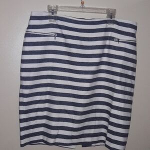 Ann Taylor blue and cream stripped skirt